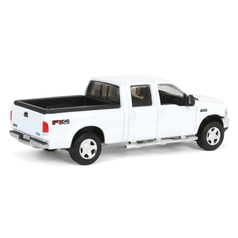 (B&D) 1/64 2004 Ford F-250 Super Duty Crew Cab Pickup Truck, Winter White, LP Diecast Garage Exclusive - Damaged Box