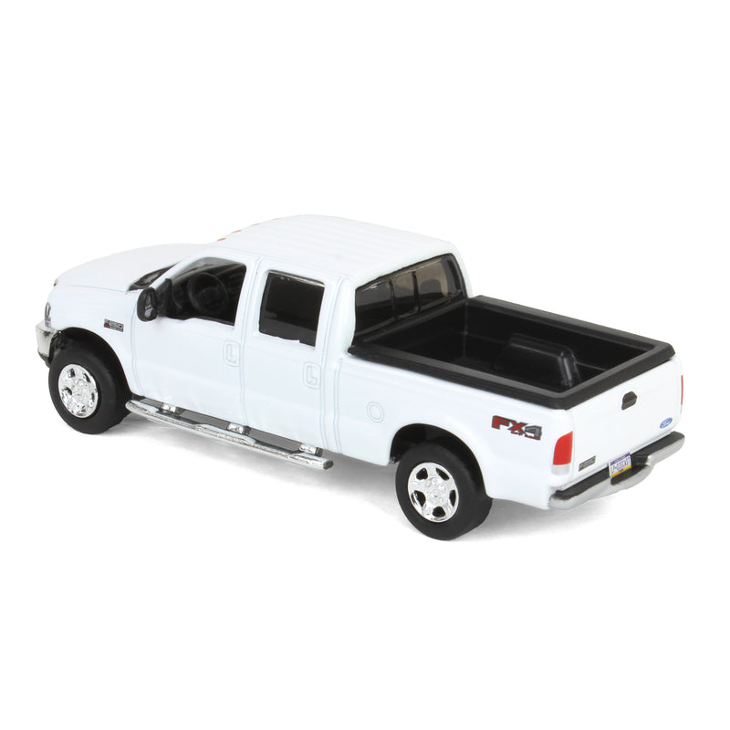 (B&D) 1/64 2004 Ford F-250 Super Duty Crew Cab Pickup Truck, Winter White, LP Diecast Garage Exclusive - Damaged Box