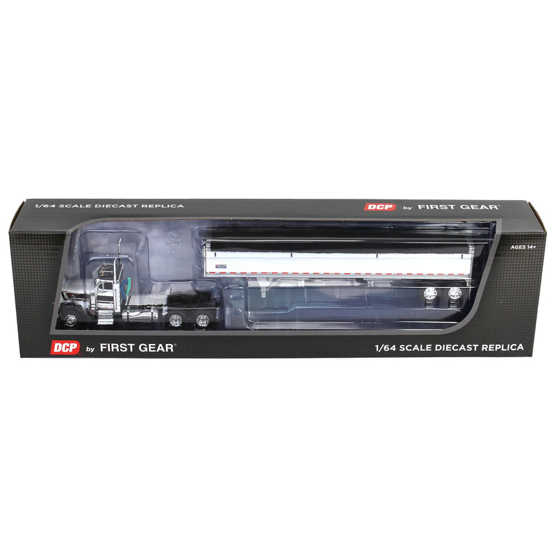 1/64 White & Black Peterbilt 379 Day Cab with White Wilson Pacesetter Grain Trailer, DCP by First Gear