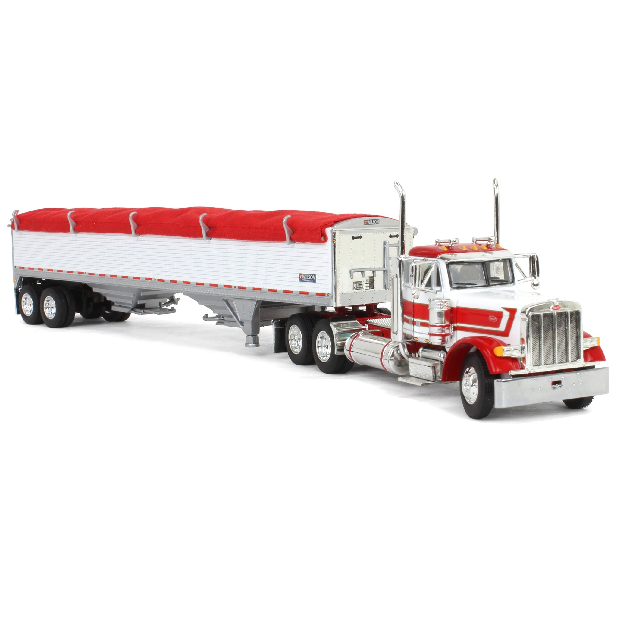 1/64 White & Red Peterbilt 379 Day Cab with White Wilson