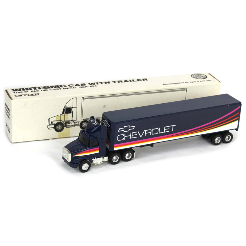 1/64 WhiteGMC Cab with Chevrolet Box Trailer