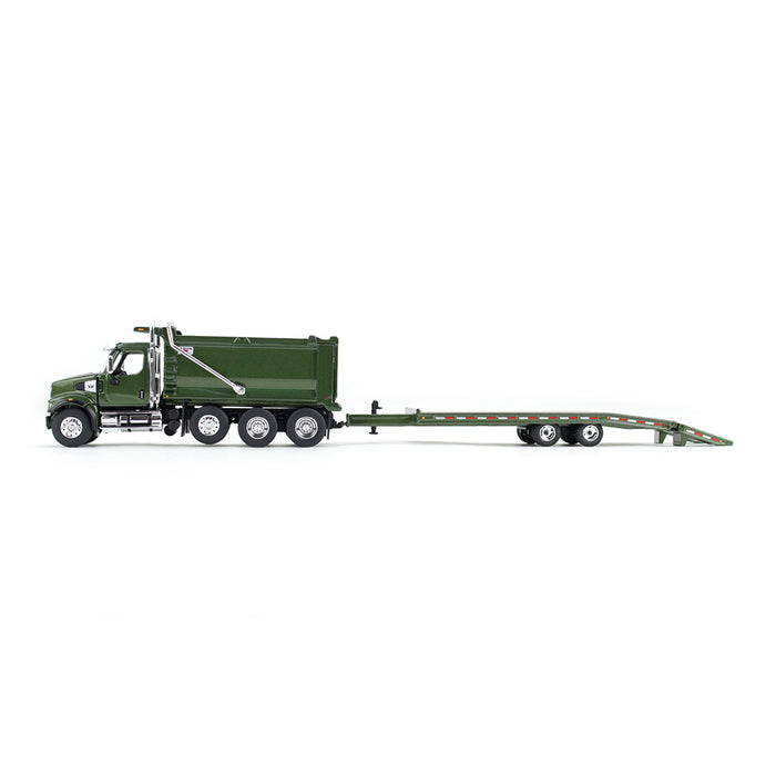 1/64 Metallic Green Western Star 49X with Ox Bodies Dump & Beaver Tail Trailer, DCP by First Gear