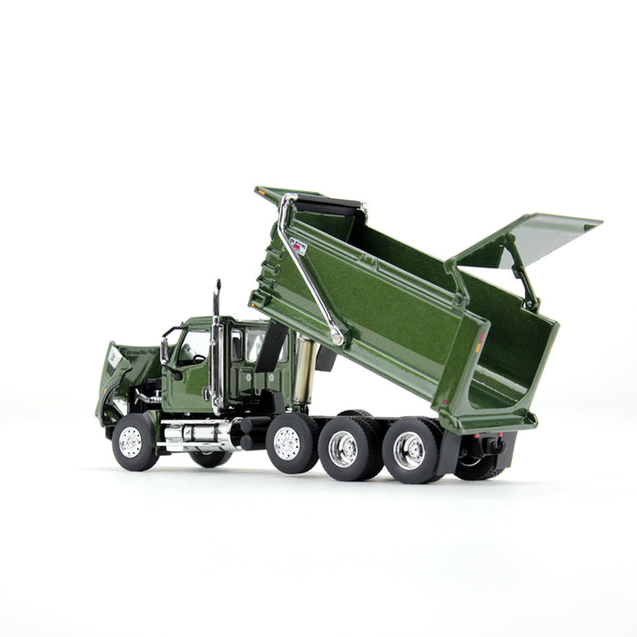 1/64 Metallic Green Western Star 49X with Ox Bodies Dump & Beaver Tail Trailer, DCP by First Gear