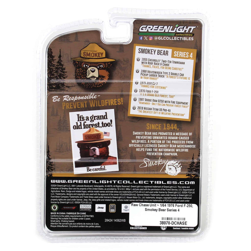 Raw Chase Unit ~ 1/64 1976 Ford F-250, Smokey Bear Series 4