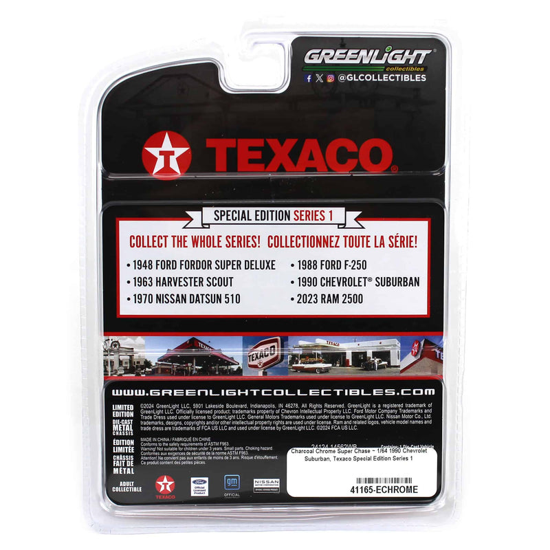 Charcoal Chrome Super Chase ~ 1/64 1990 Chevrolet Suburban, Texaco Special Edition Series 1