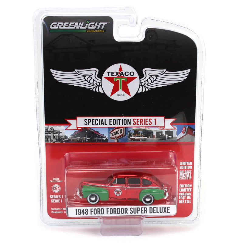 Red Chrome Super Chase ~ 1/64 1948 Ford Fordor Super Deluxe, Texaco Special Edition Series 1