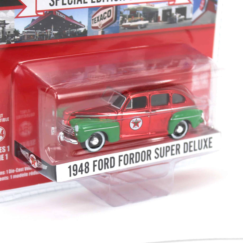 Red Chrome Super Chase ~ 1/64 1948 Ford Fordor Super Deluxe, Texaco Special Edition Series 1