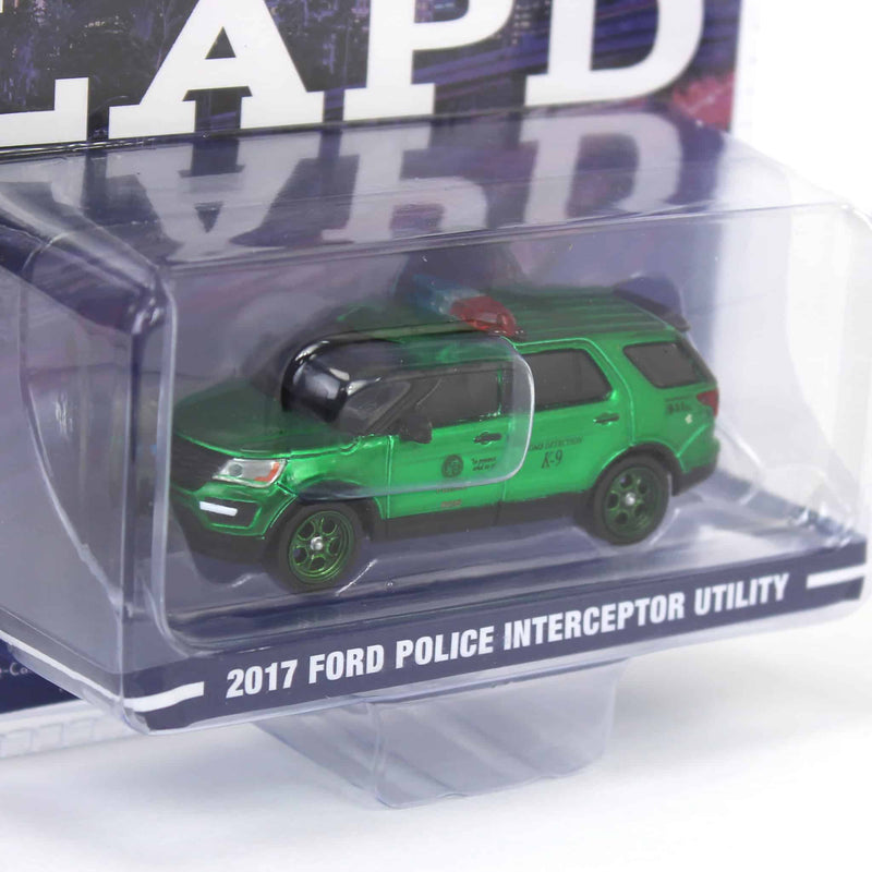 Green Machine Chase Unit ~ 1/64 2017 Ford Police Interceptor Utility, LAPD Bomb Detection K-9 Section, Hobby Exclusive