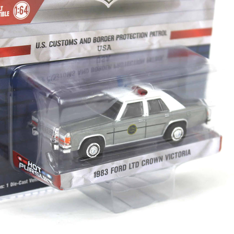 Raw Chase Unit ~ 1/64 1983 Ford LTD Crown Victoria, US Customs & Border Patrol, Hot Pursuit Special Edition