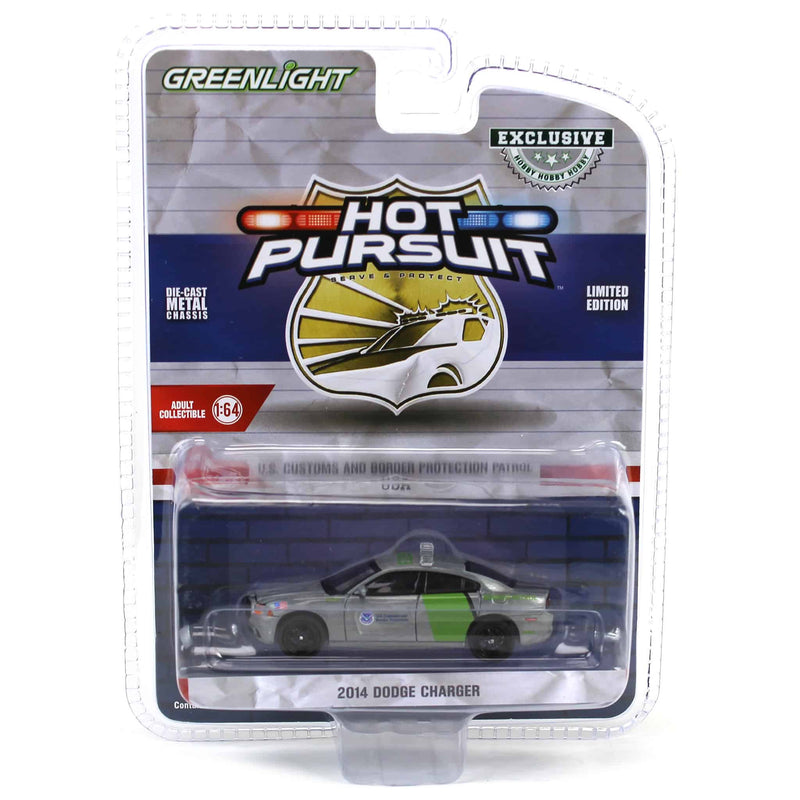 Raw Chase Unit ~ 1/64 2014 Dodge Charger, US Customs & Border Patrol, Hot Pursuit Special Edition