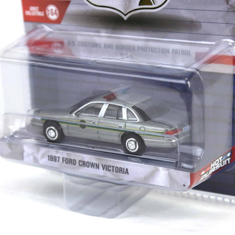 Raw Chase Unit ~ 1/64 1997 Ford Crown Victoria, US Customs & Border Patrol, Hot Pursuit Special Edition