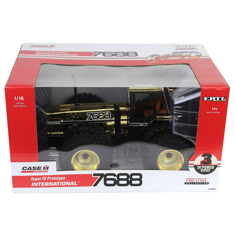 Gold Chrome ~ 1/16 International Harvester 7688 Super 70 Series 2+2 Tractor, 3rd in Outback Toys Exclusive Power Series, ERTL Prestige