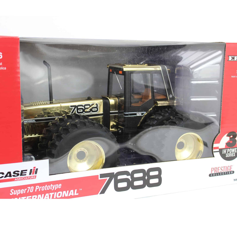 Gold Chrome ~ 1/16 International Harvester 7688 Super 70 Series 2+2 Tractor, 3rd in Outback Toys Exclusive Power Series, ERTL Prestige