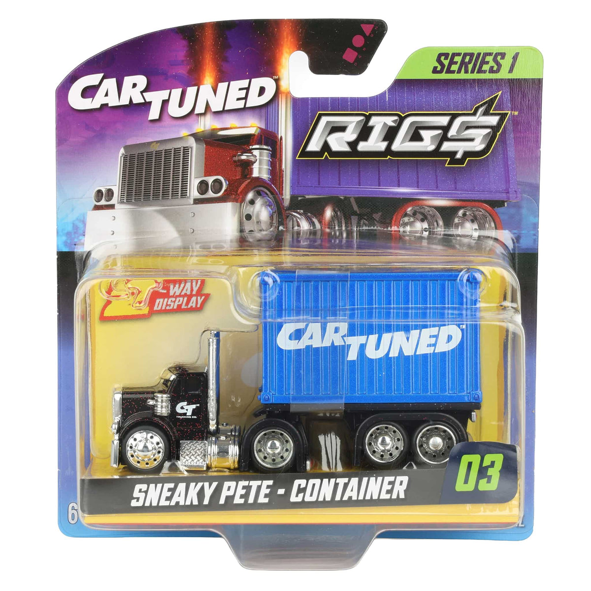 ミニカー CAR TUNED SNEAKY PETE Black & Red Sneaky Pete with Blue Stackable Container CarTuned