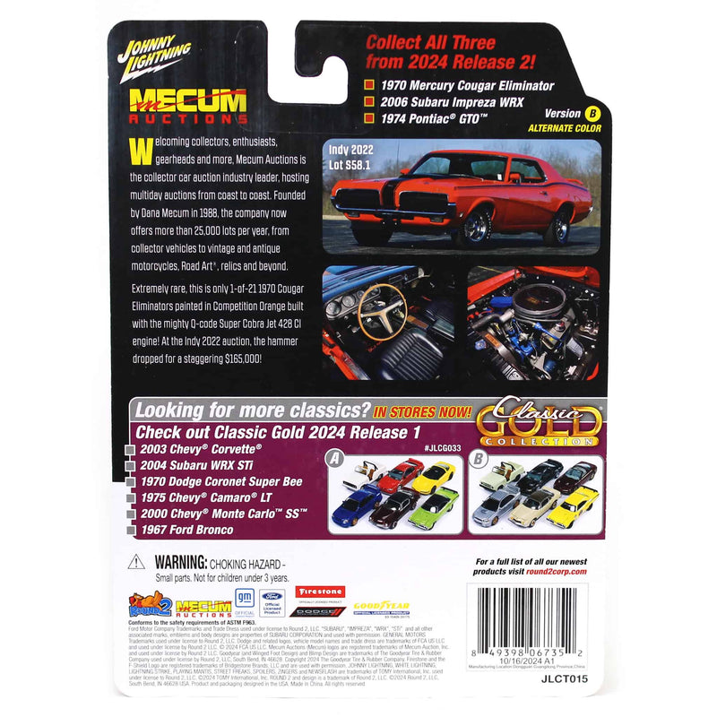 1/64 1970 Mercury Cougar Eliminator, Mecum Auctions, Johnny Lightning Collector Tin Series 15