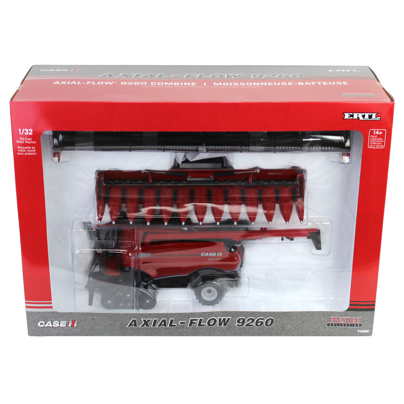 1/32 Case IH Axial-Flow 9260 Tracked Combine with Corn & Grain Heads, ERTL Prestige Collection