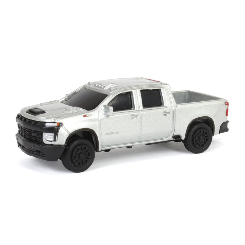 1/64 Silver Chevy Silverado 2500HD Z71 Pickup Truck, ERTL Collect N Play