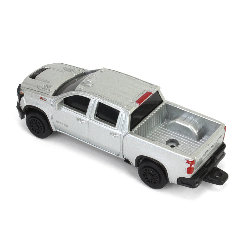 1/64 Silver Chevy Silverado 2500HD Z71 Pickup Truck, ERTL Collect N Play