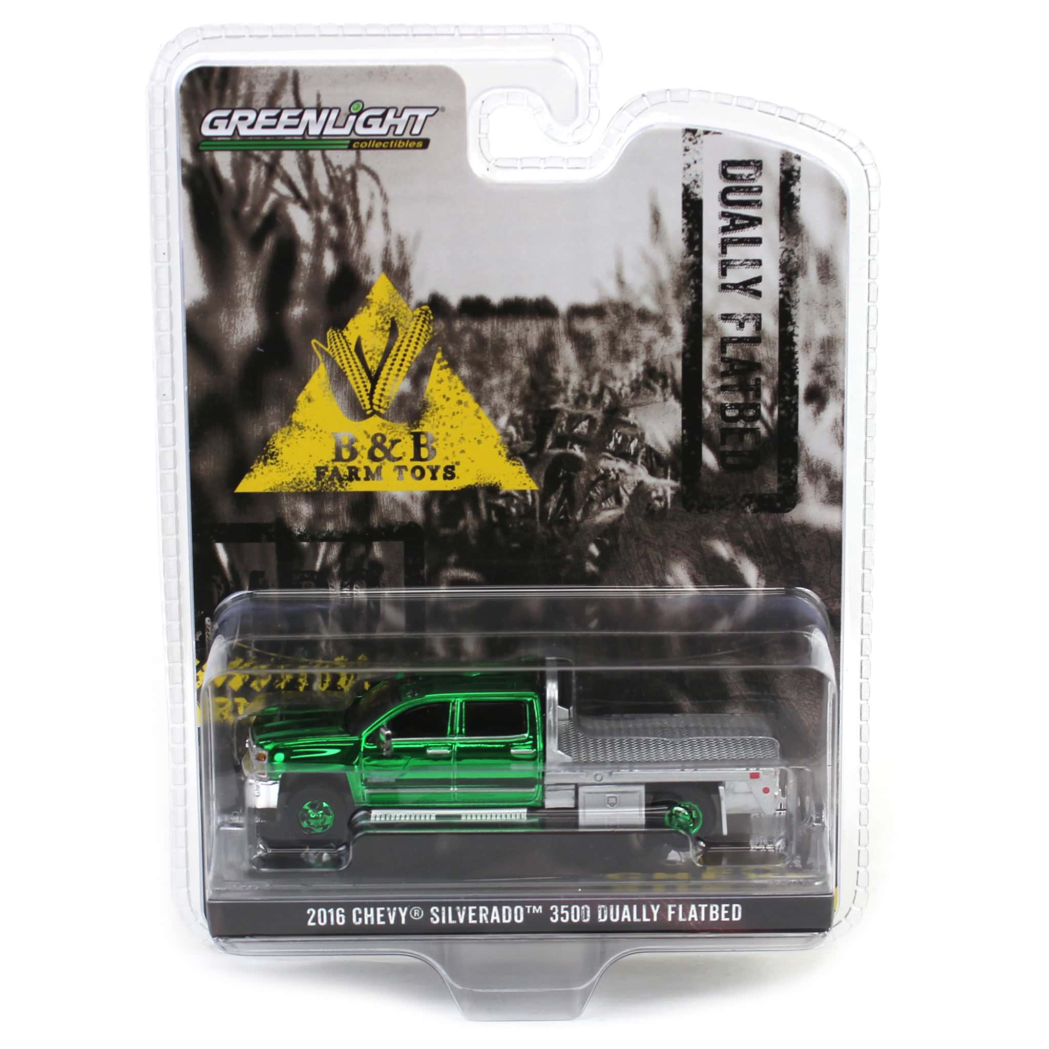 Green Chrome Chase Unit ~ 1/64 2016 Chevrolet Silverado 3500