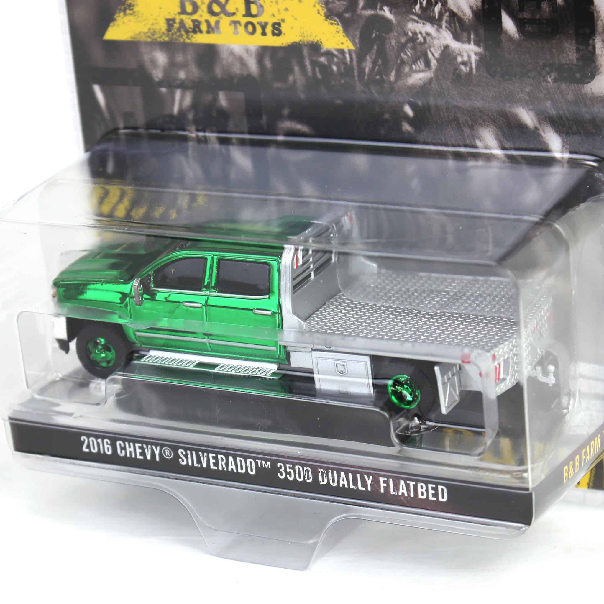 Green Chrome Chase Unit ~ 1/64 2016 Chevrolet Silverado 3500