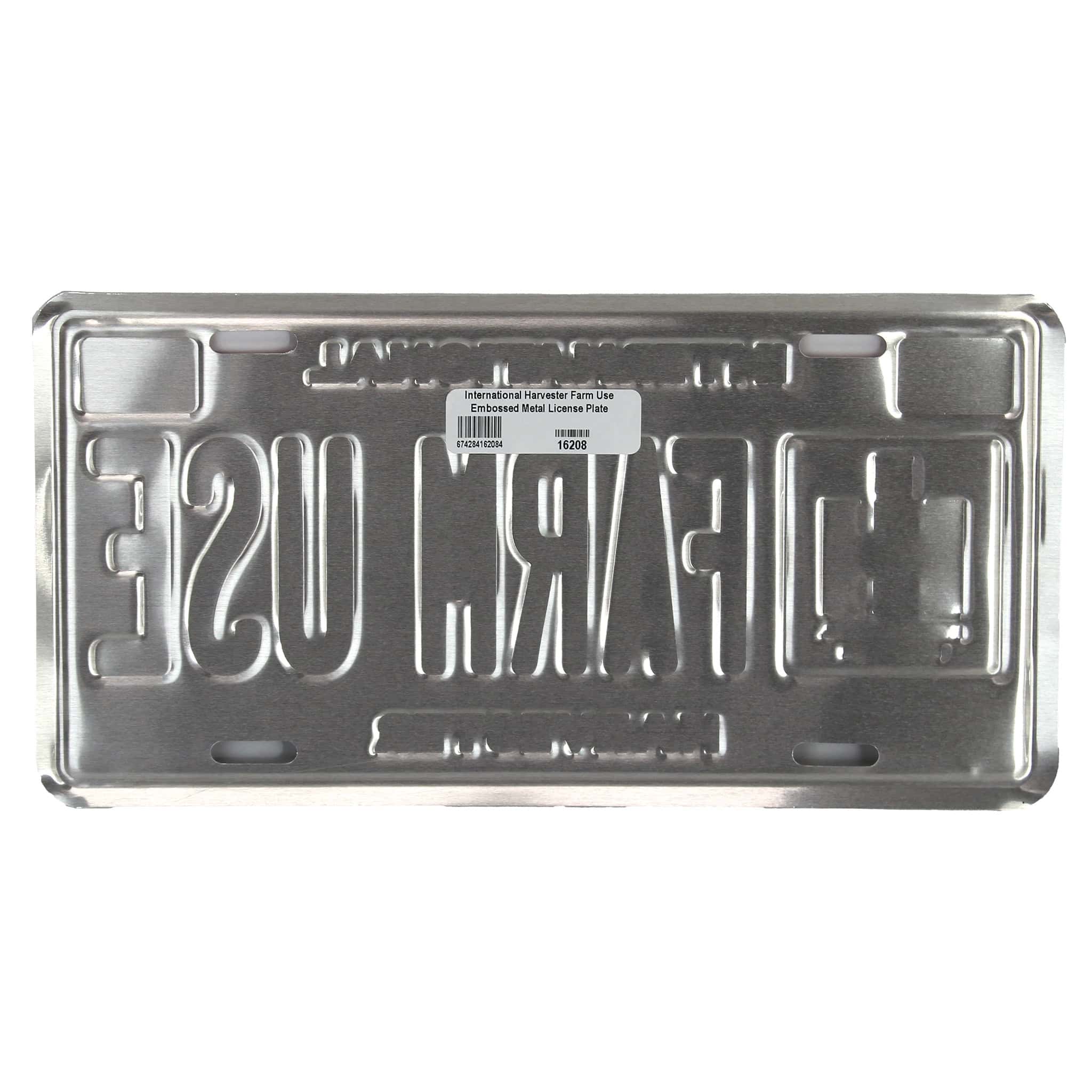 International Harvester Farm Use Embossed Metal License Plate