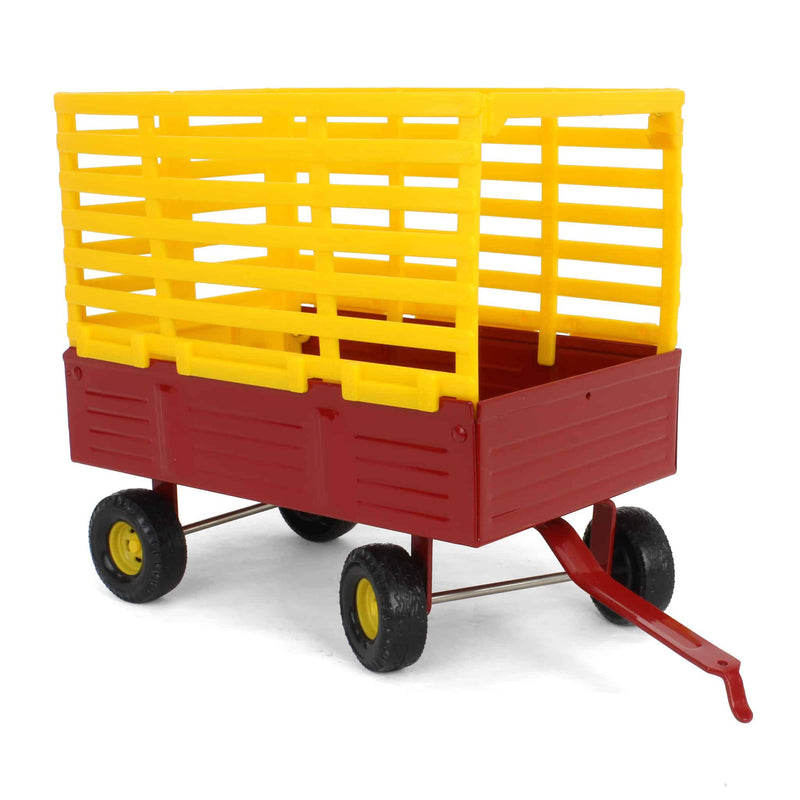 1/16 New Holland Red & Yellow Bale Throw Wagon