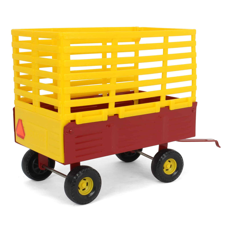 1/16 New Holland Red & Yellow Bale Throw Wagon