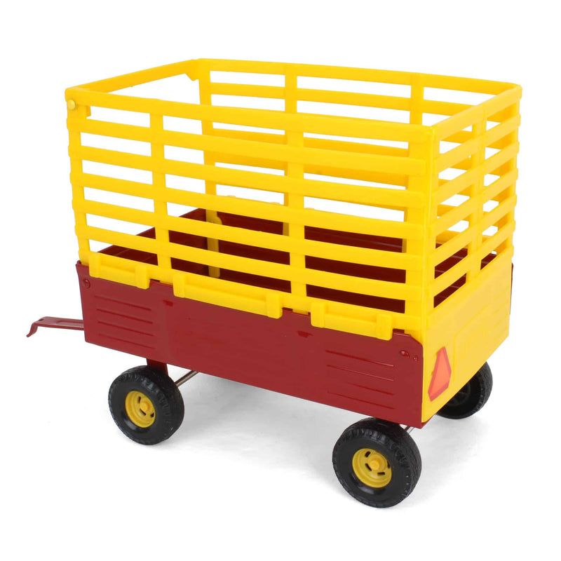 1/16 New Holland Red & Yellow Bale Throw Wagon