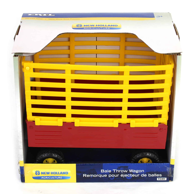 1/16 New Holland Red & Yellow Bale Throw Wagon