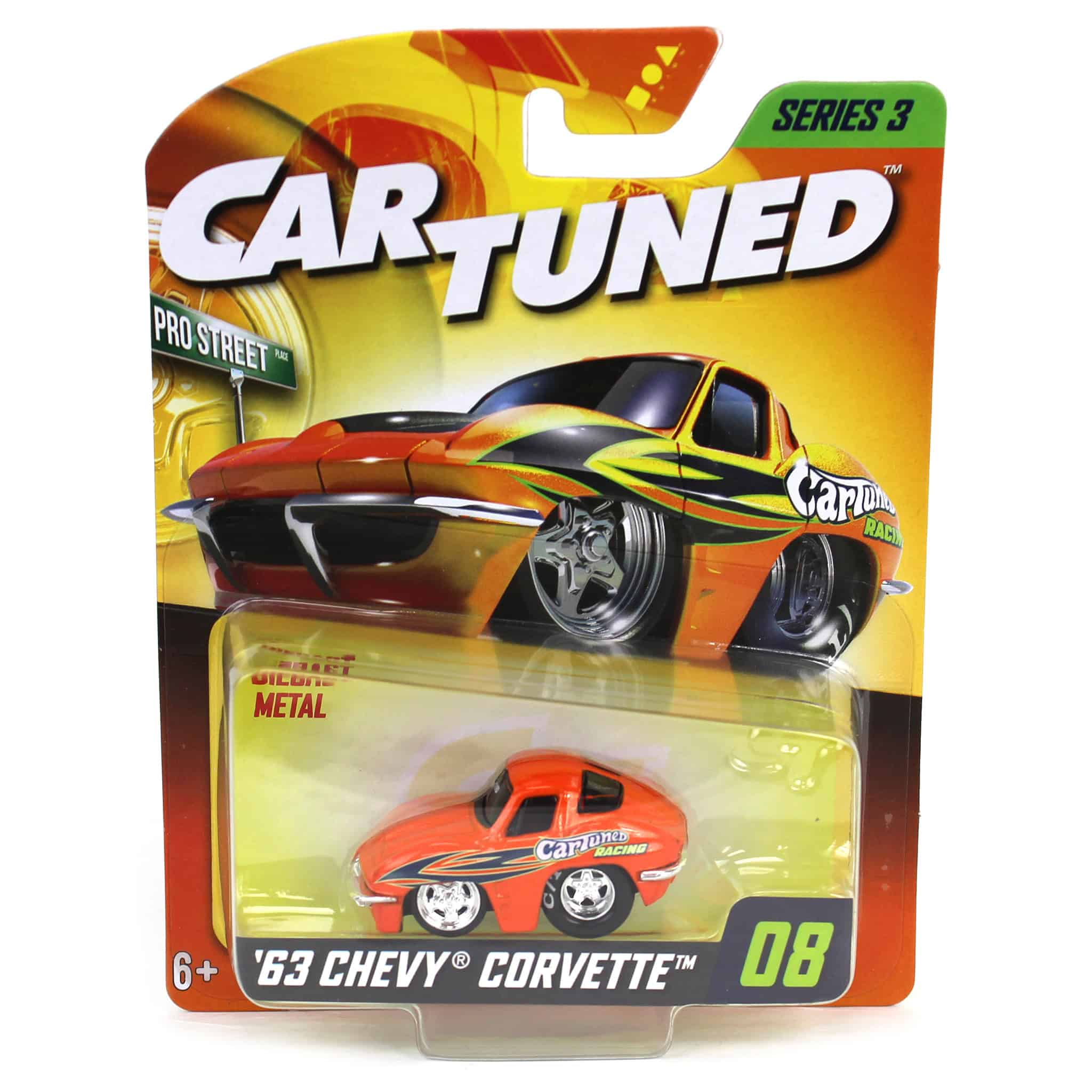 CarTuned 1963 Chevy Corvette, Orange, Mainline Series 3 — Outback Toys