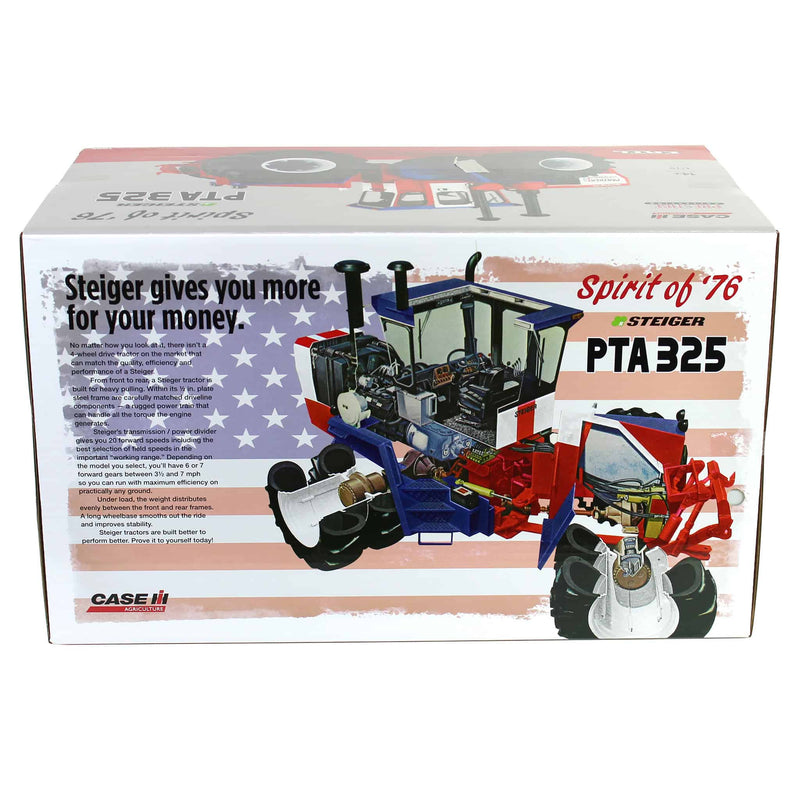 Set of 2 Steiger 4WD Tractors ~ PTA 325 "Spirit of '76" Stars & Stripes + CA325 Industrial Yellow