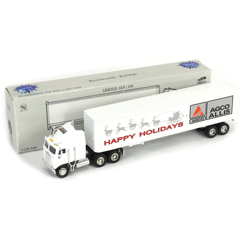 1/64 Kenworth K100E Semi with Agco-Allis "Happy Holidays" Box Trailer Lockable Coin Bank