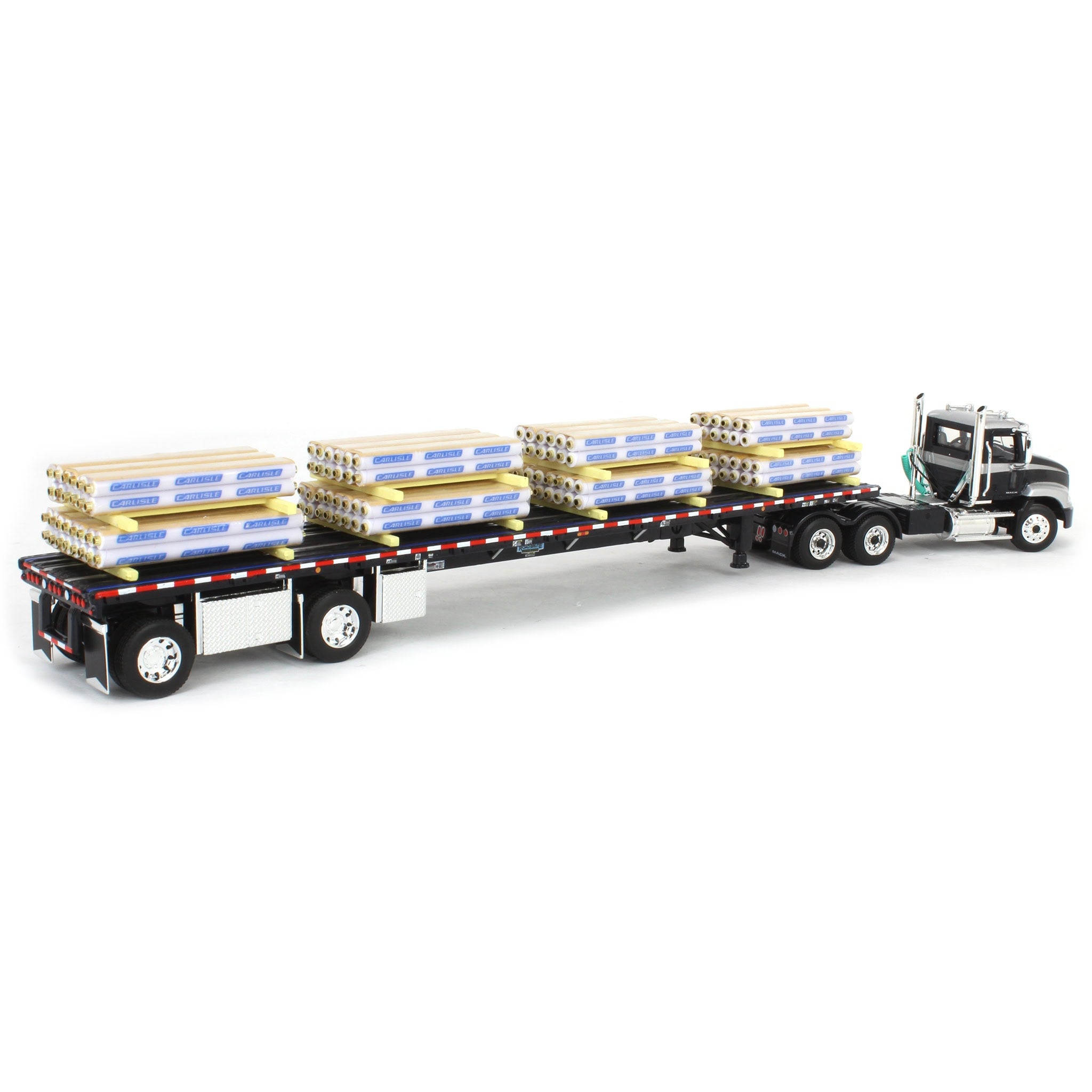 1/64 Black/Silver Mack Pinnacle with 53ft Wilson Roadbrute Trailer