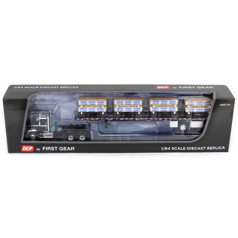 1/64 Black/Silver Mack Pinnacle with 53ft Wilson Roadbrute Trailer & Pallet Load, DCP by First Gear