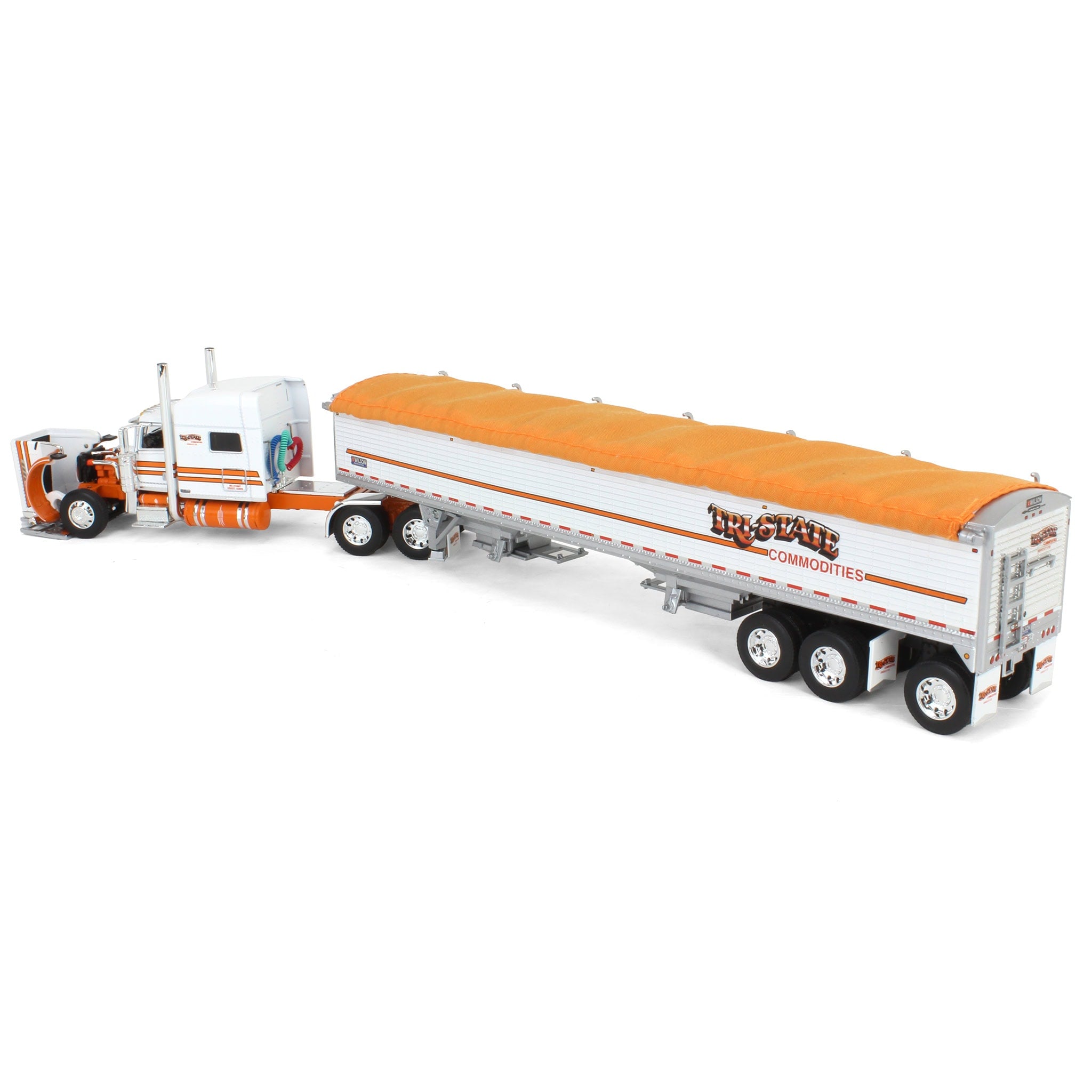 60-2024 DCP 1/64 Peterbilt 389 with 50ft Tri-Axle Grain Trailer