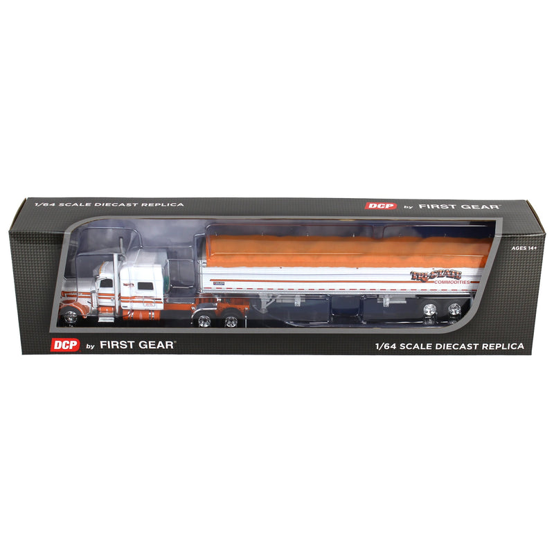 1/64 Peterbilt 389 with 50ft Tri-Axle Grain Trailer, Tri-State Commodities, DCP by First Gear