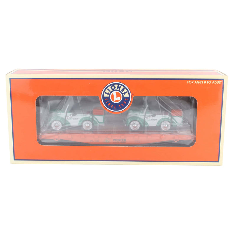 Pioneer Seeds Flat Car with Classic Pedal Cars by Lionel