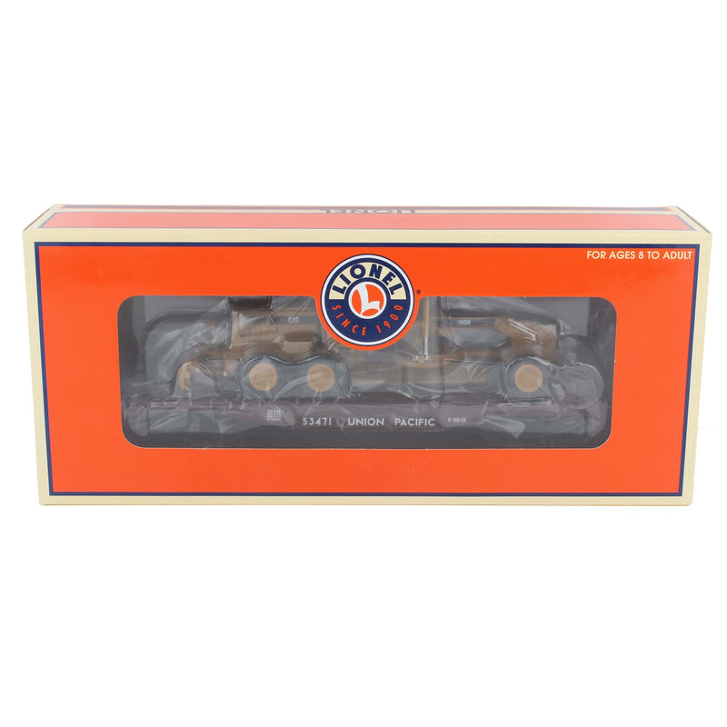 O Scale Union Pacific Flat Car with Ertl Caterpillar 140H Grader by Lionel