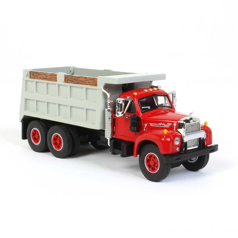 1/64 Mack B-61 Dump Truck by First Gear, Red & Gray