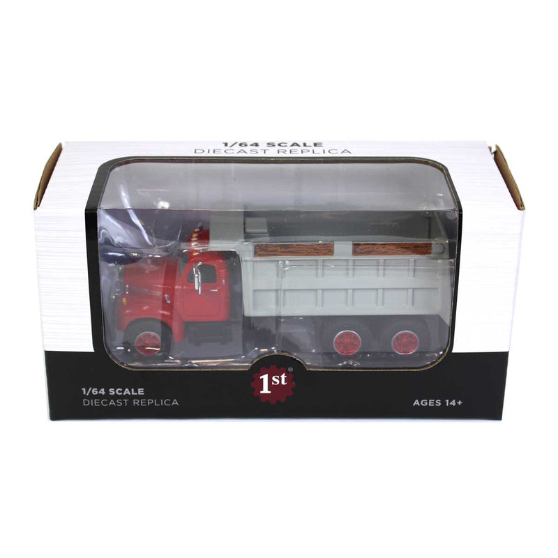 1/64 Mack B-61 Dump Truck by First Gear, Red & Gray