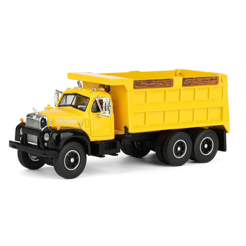 First Gear DCP 1/64 Yellow and Black Mack B-61 Dump Truck