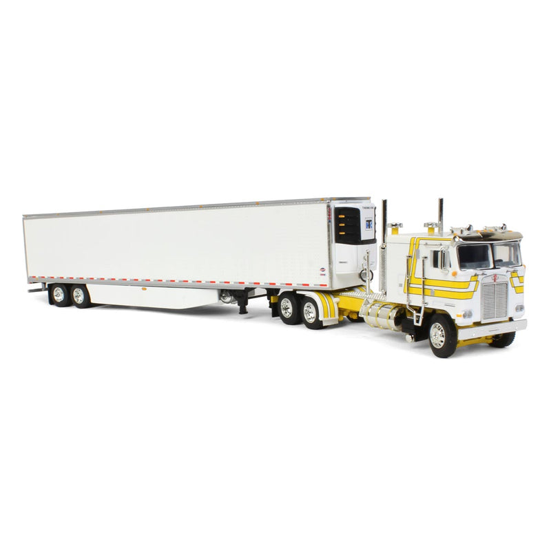 1/64 DCP White and Yellow Kenworth K-100 110' Cab with Tandem Reefer