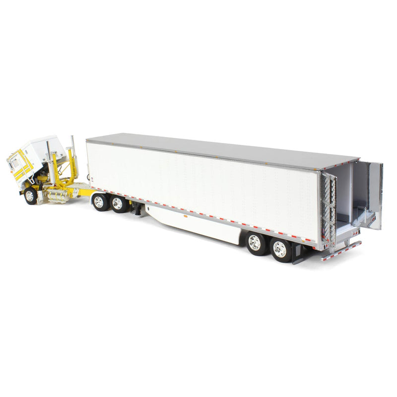 1/64 DCP White and Yellow Kenworth K-100 110' Cab with Tandem Reefer