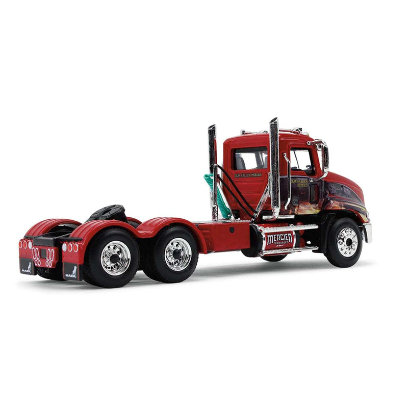 (B&D) 1/64 Mack Pinnacle Semi Truck with Wilson Pacesetter Grain Trailer, Mercier Transport - Our Fallen Heroes, DCP by First Gear - Damaged Item