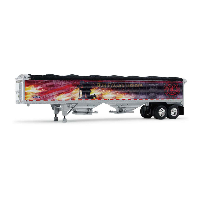 (B&D) 1/64 Mack Pinnacle Semi Truck with Wilson Pacesetter Grain Trailer, Mercier Transport - Our Fallen Heroes, DCP by First Gear - Damaged Item
