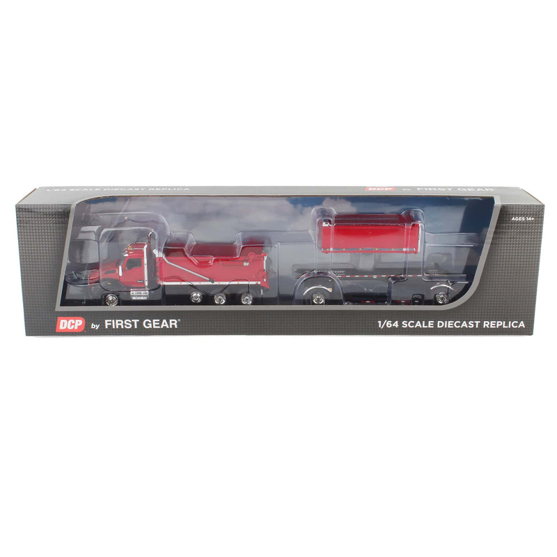 1/64 Red Kenworth T880 Rogue Dump Truck with Rogue Transfer Dump Trailer, DCP by First Gear