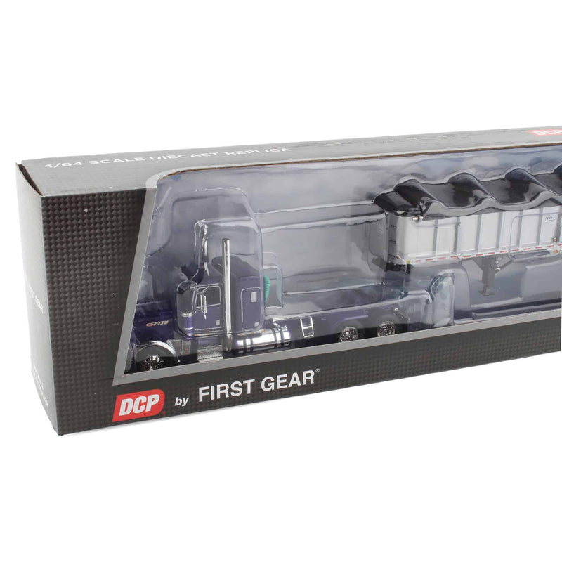 1/64 Purple & Silver Peterbilt 389 Sleeper w/ East End Dump Trailer, DCP by First Gear