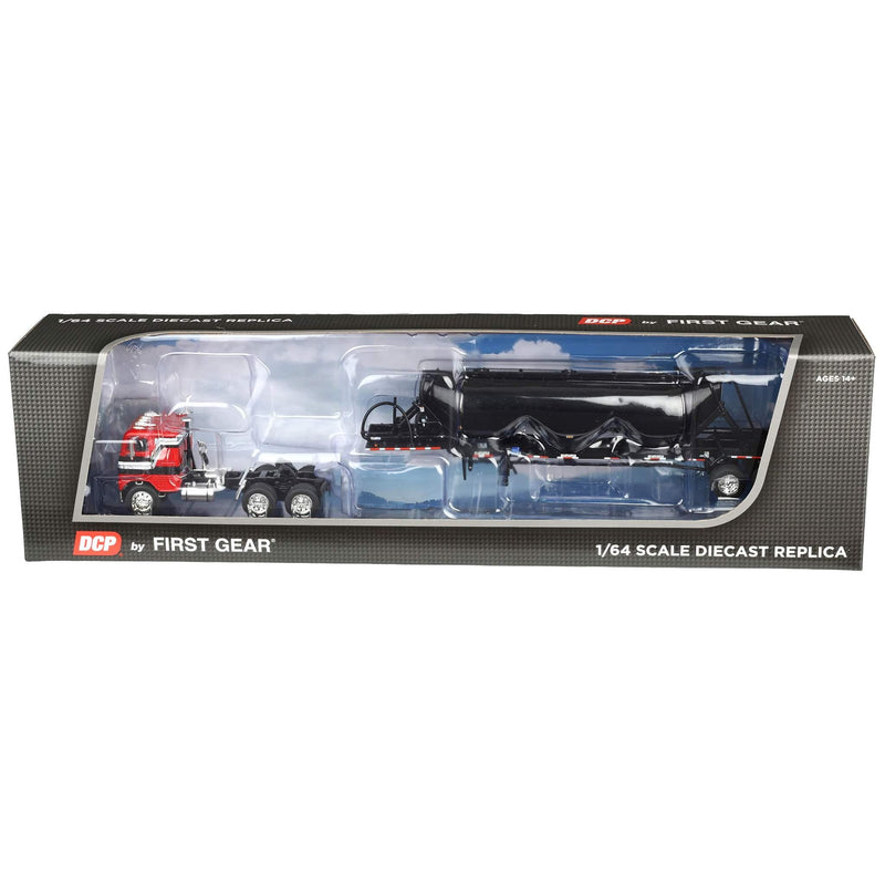 1/64 Red Freightliner COE Semi Heil Pneumatic 3-Drop Bulk Tanker Trailer by First Gear