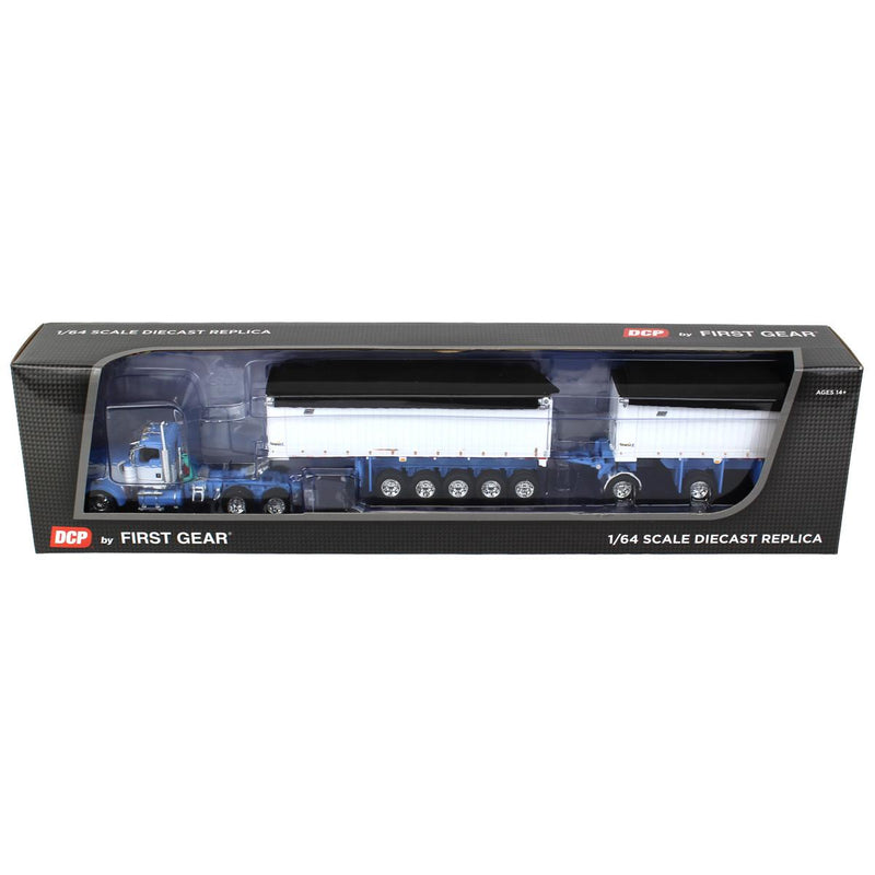 (B&D) - 1/64 Wisteria/White Kenworth W900L with 31ft & 20ft End Dump Trailers, DCP by First Gear - Damaged Item