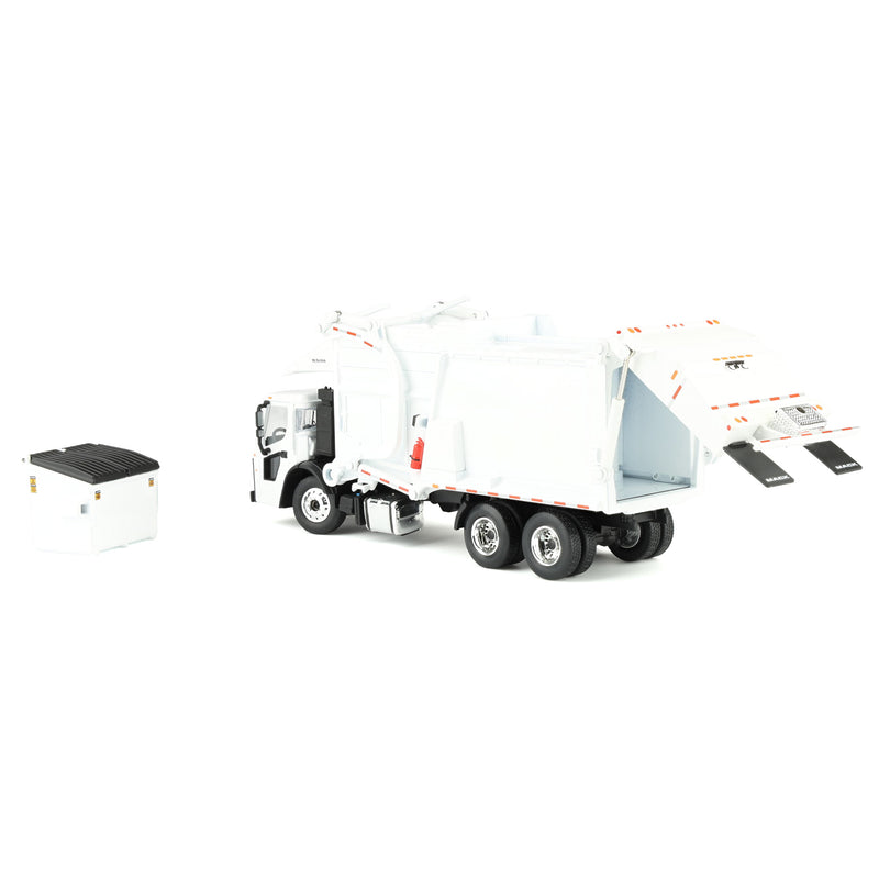 1/64 White Mack LR Truck with McNeilus Meridian FEL Refuse Body & Refuse Bin, DCP by First Gear